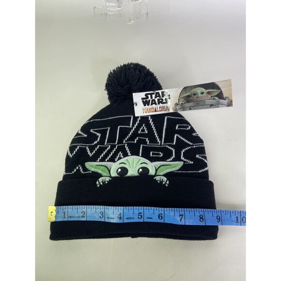 Disney Star Wars The Child Grogu Baby Yoda Knit Pom Beanie Hat Cap Adult OSFM - Picture 5 of 6